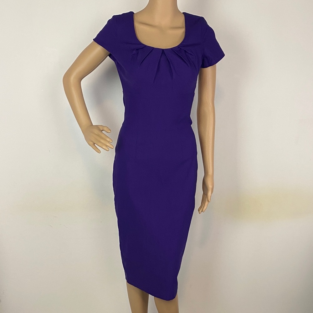 Scoop Neck Midi Dress in Deep Purple